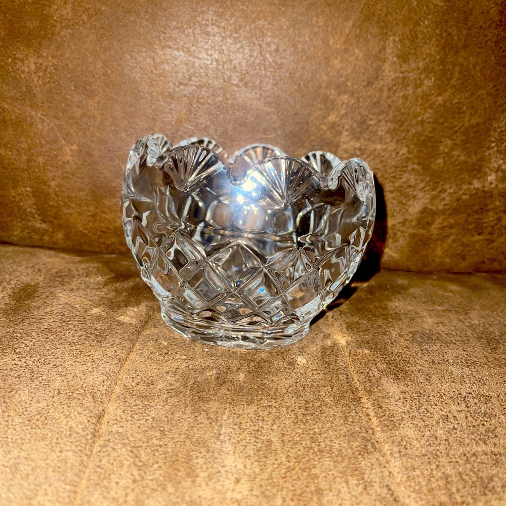 Vintage Heavy Cut Glass bowl
